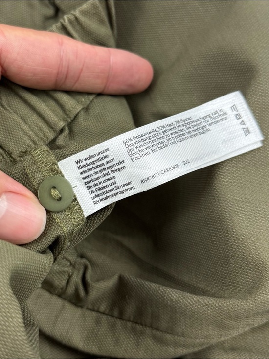 Eileen Fisher Olive Green Cotton Hemp Lantern Ankle Pant Easy Fit - Picture 11 of 12